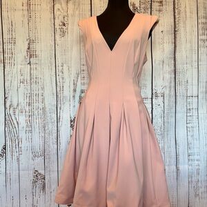 Halston Heritage A Line Midi Dress in Blush Sz 10